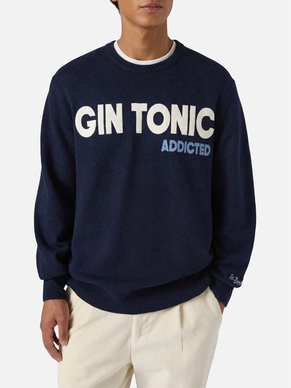 MC2 St Barth NWT Crewneck Heron Cocktail Gin Tonic Addicted Navy
